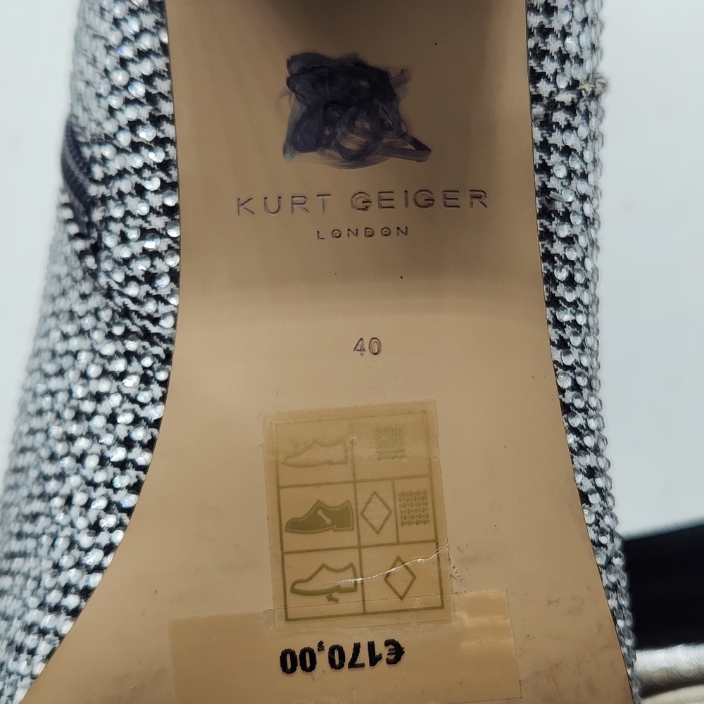 Kurt Geiger London Burlington Crystal Houndstooth Boots 40 - Picture 15 of 16
